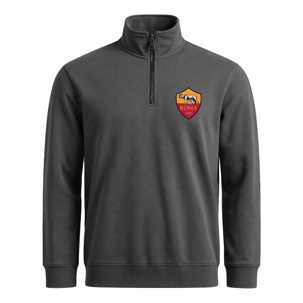 Roma Yarım Fermuarlı Sweatshirt L - Füme
