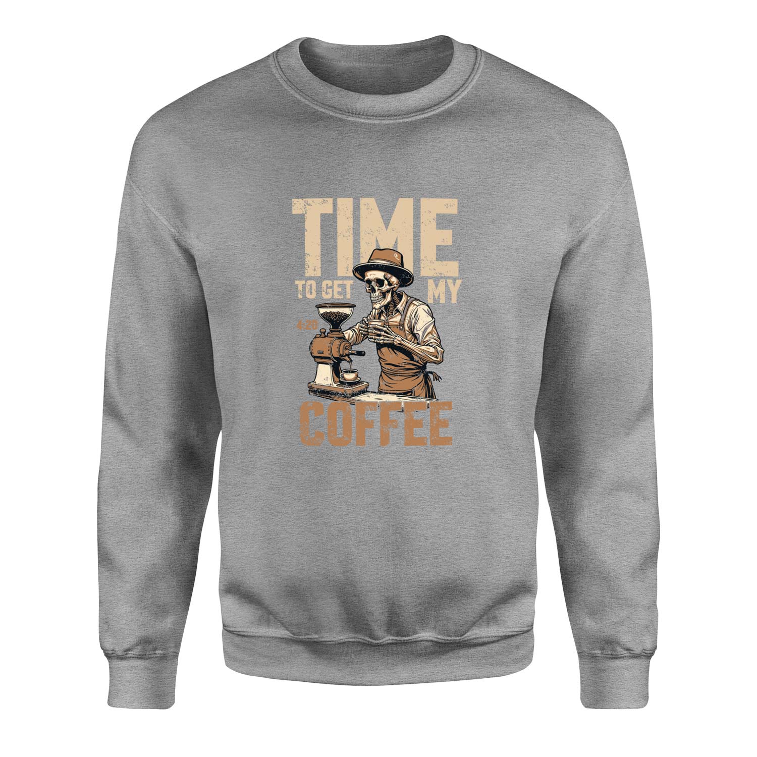 Time to Get My Coffee Sweatshirt L - Gri