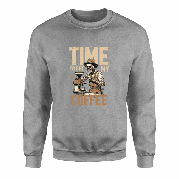 Time to Get My Coffee Sweatshirt L - Gri