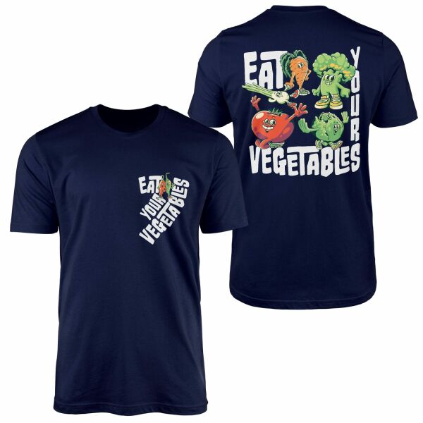 Eat Your Vegetables Tişört XL - İndigo Mavisi