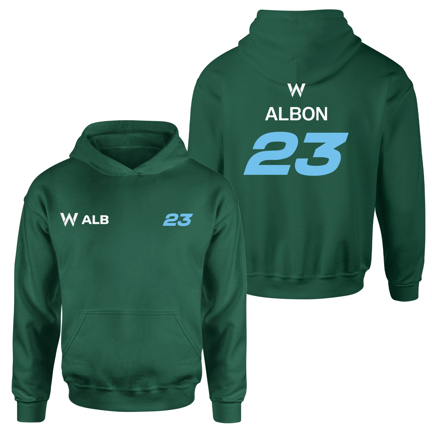 Alexander Albon 23 Driver Basic Hoodie M - Nefti Yeşili