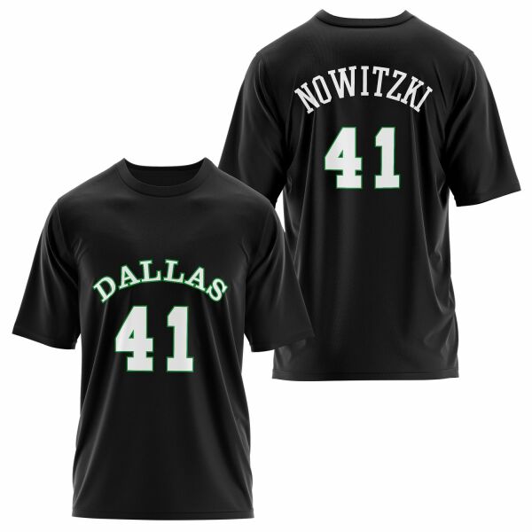 Dirk Nowitzki 41 Forma Oversize Tişört L - Siyah