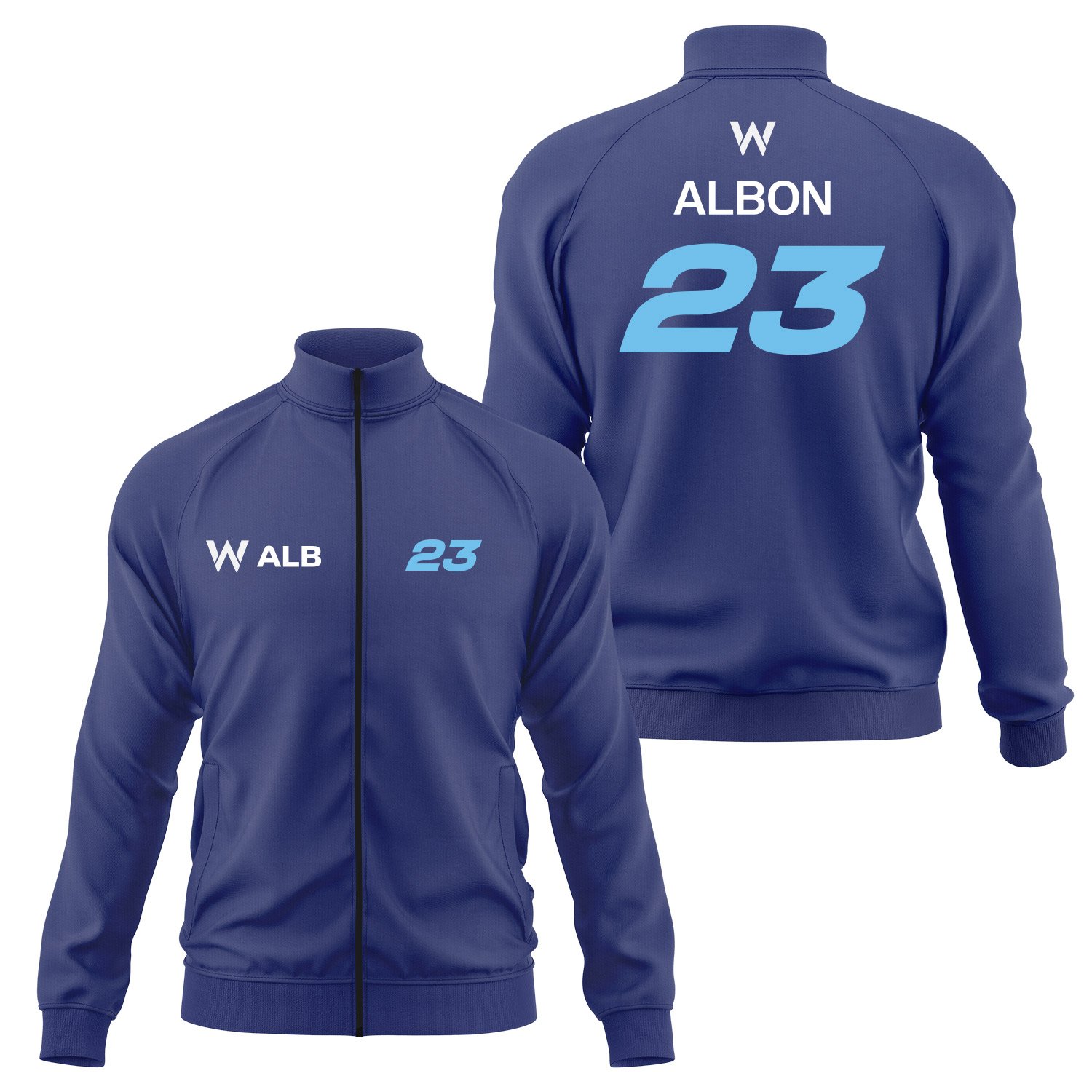 Alexander Albon 23 Driver Basic Fermuarlı Sweatshirt M - İndigo Mavisi