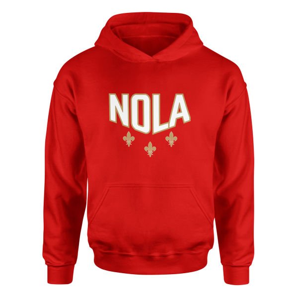 Fleur-de-lis New Orleans Hoodie XL - Kırmızı