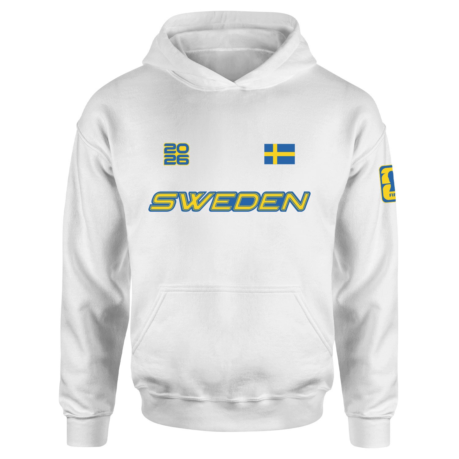 İsveç 2026 Hoodie M - Beyaz