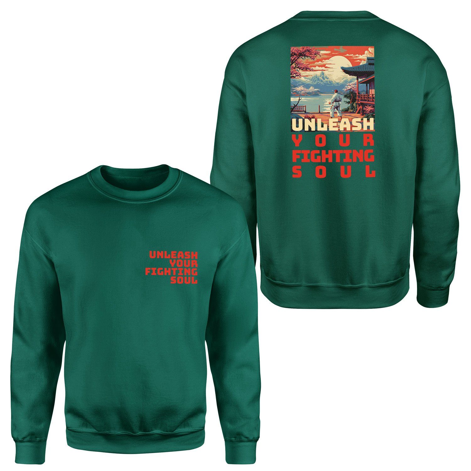 Unleash Your Fighting Soul | Karate Man Sweatshirt XL - Nefti Yeşili