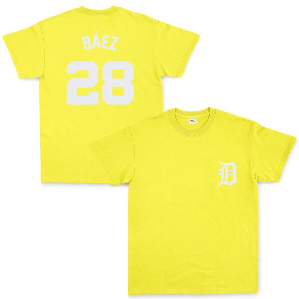 Javier Baez 28 Detroit Tigers Jersey Tişört M - Sarı