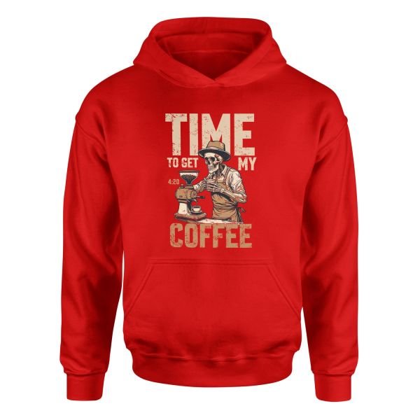 Time to Get My Coffee Hoodie XL - Kırmızı