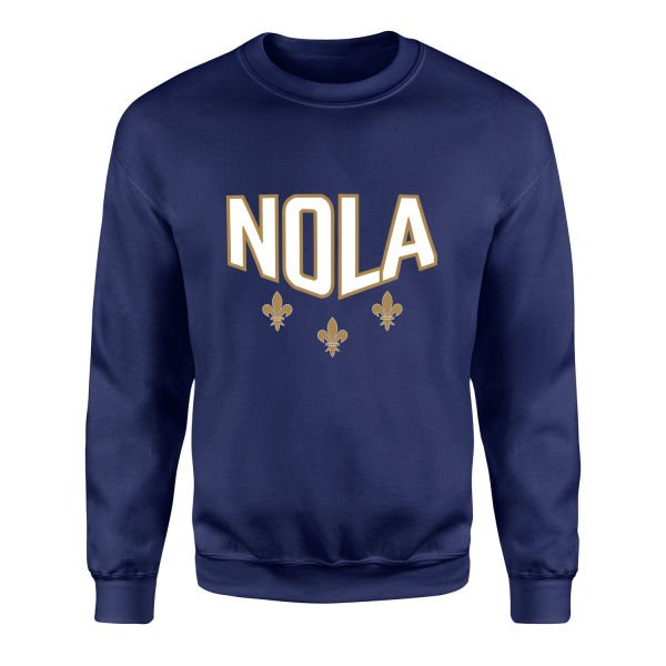 Fleur-de-lis New Orleans Sweatshirt L - İndigo Mavisi