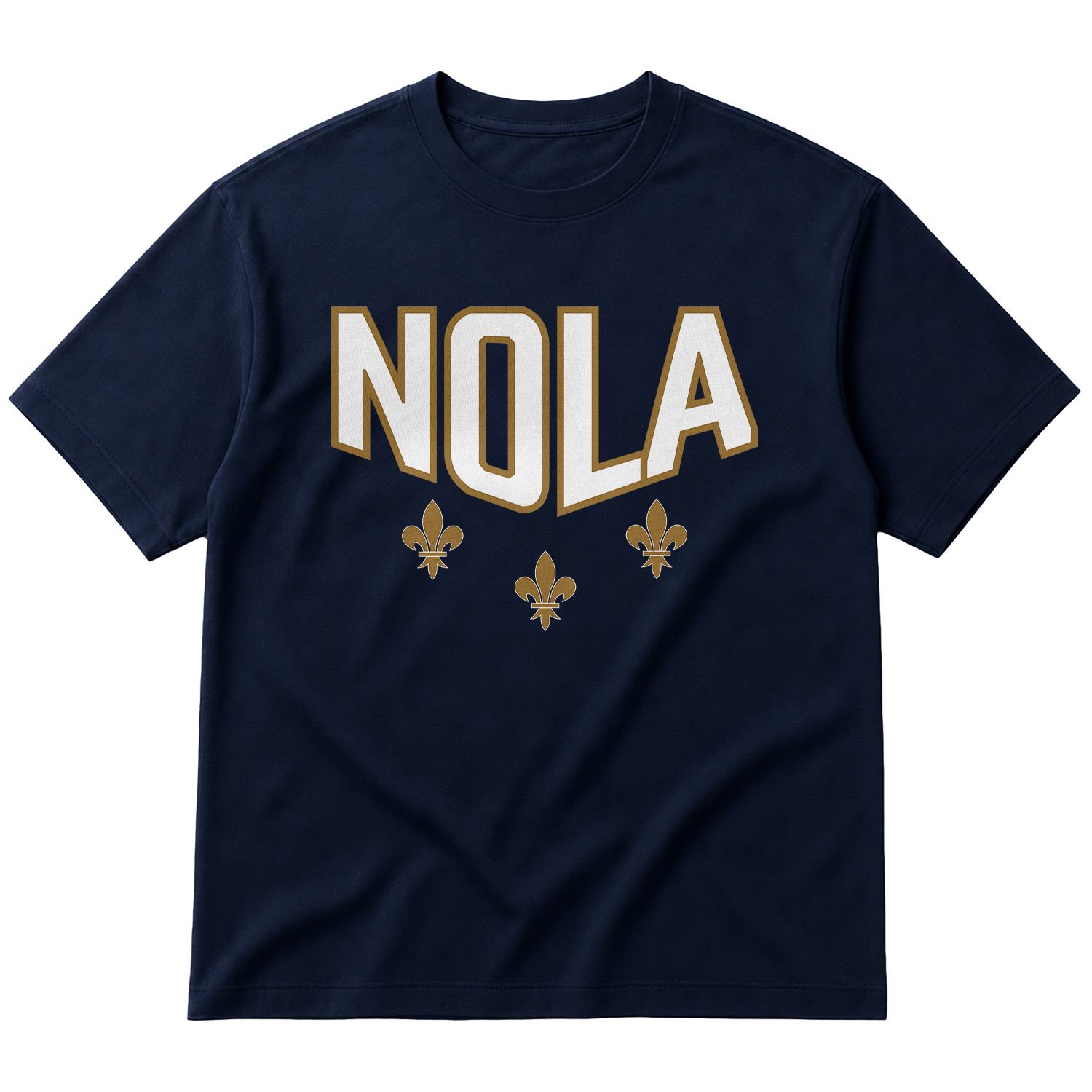 Fleur-de-lis New Orleans Oversize Tişört S - İndigo Mavisi