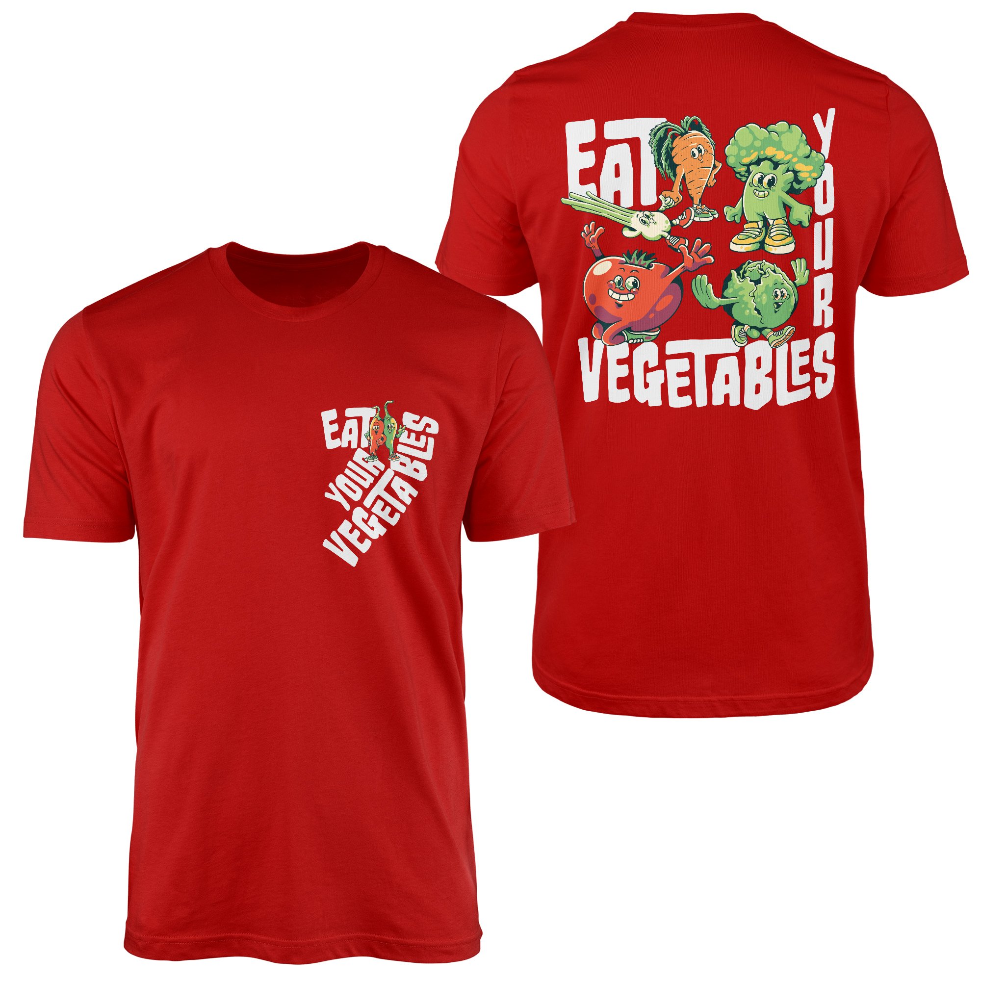 Eat Your Vegetables Tişört XL - Kırmızı