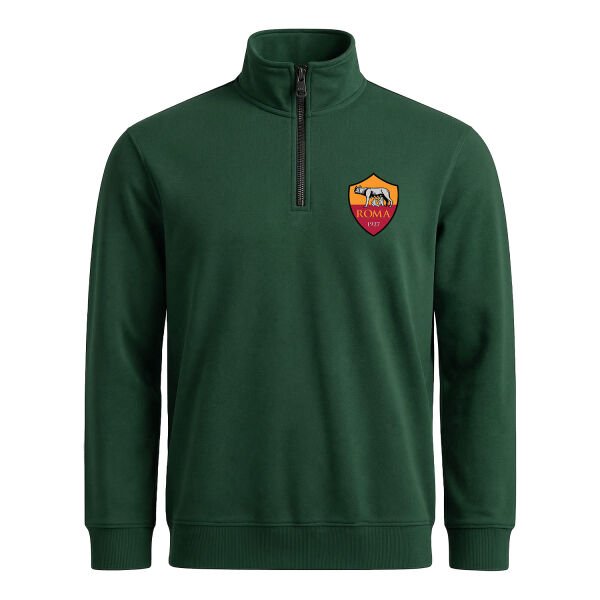 Roma Yarım Fermuarlı Sweatshirt XL - Nefti Yeşili