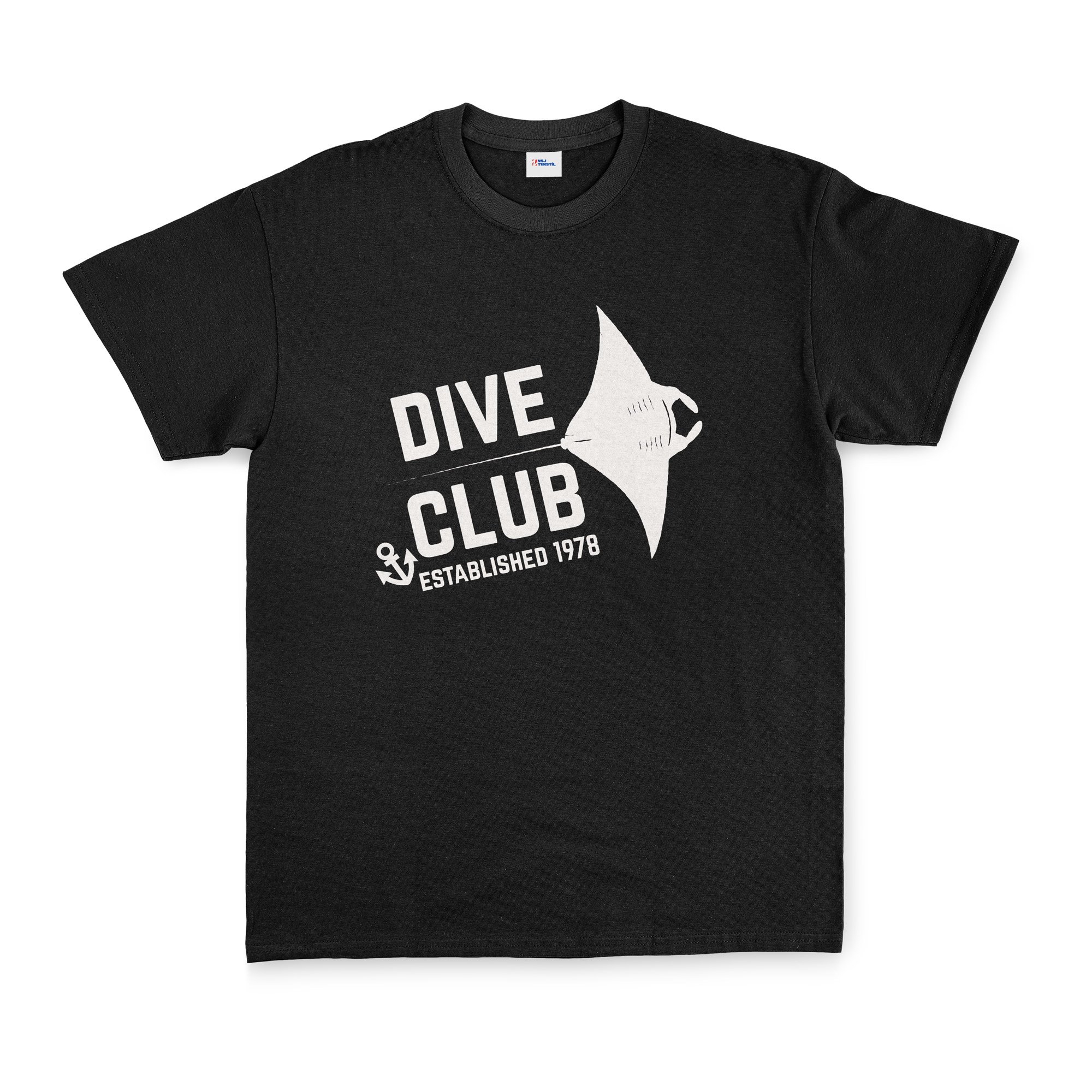 Dive Club Tişört L - Siyah