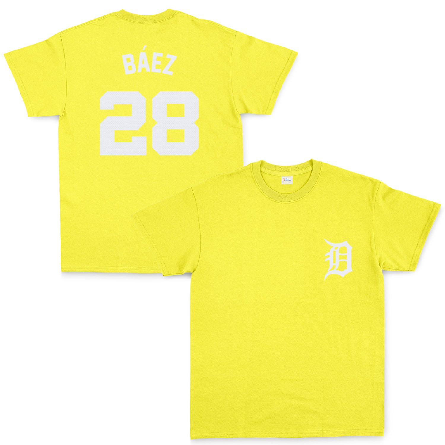 Javier Baez 28 Detroit Tigers Jersey Tişört XXL - Sarı