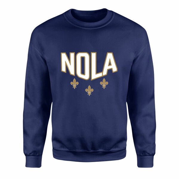 Fleur-de-lis New Orleans Sweatshirt M - İndigo Mavisi