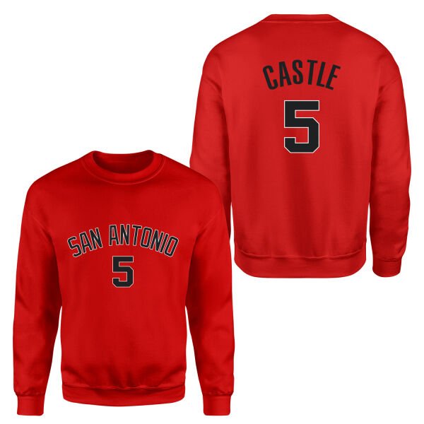 Stephon Castle San Antonio 5 Forma Sweatshirt XL - Kırmızı