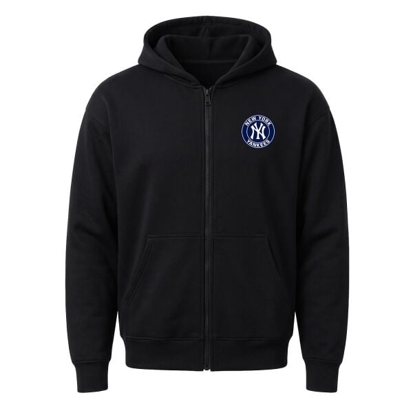 NY Yankees Badge Fermuarlı Kapüşonlu Sweatshirt