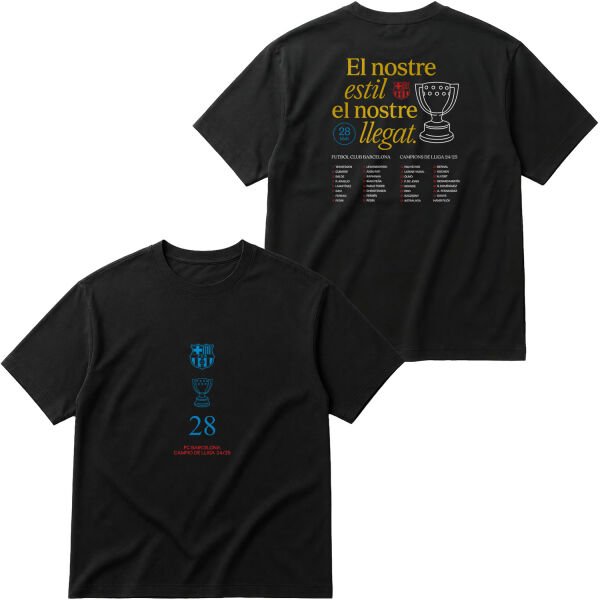Barcelona Champions 25 Oversize Tişört M - Siyah