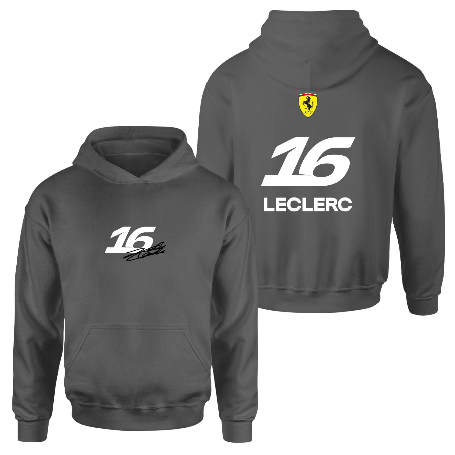 Charles Leclerc 16 Signature Hoodie M - Füme