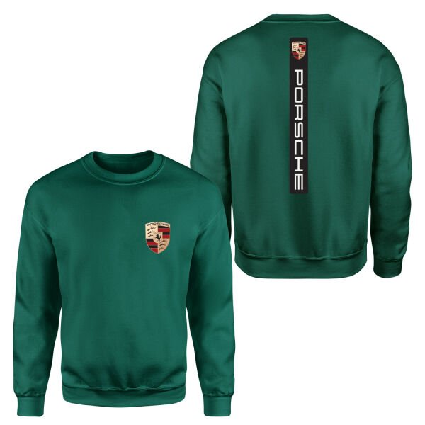 Porsche V Graphic Black Sweatshirt M - Nefti Yeşili
