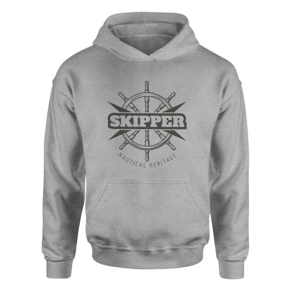 Skipper Denizci Hoodie XL - Gri