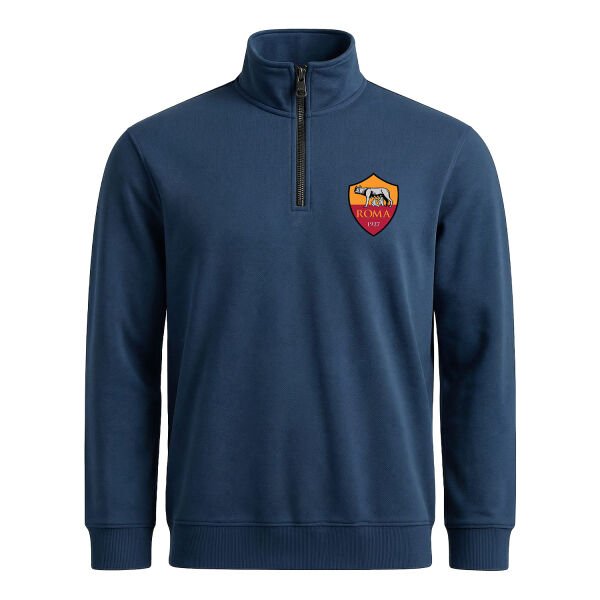 Roma Yarım Fermuarlı Sweatshirt XL - İndigo Mavisi