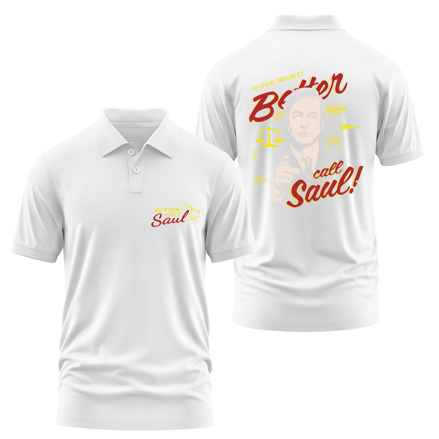 Call Saul Goodman | Better Call Saul Polo Tişört XXL - Beyaz