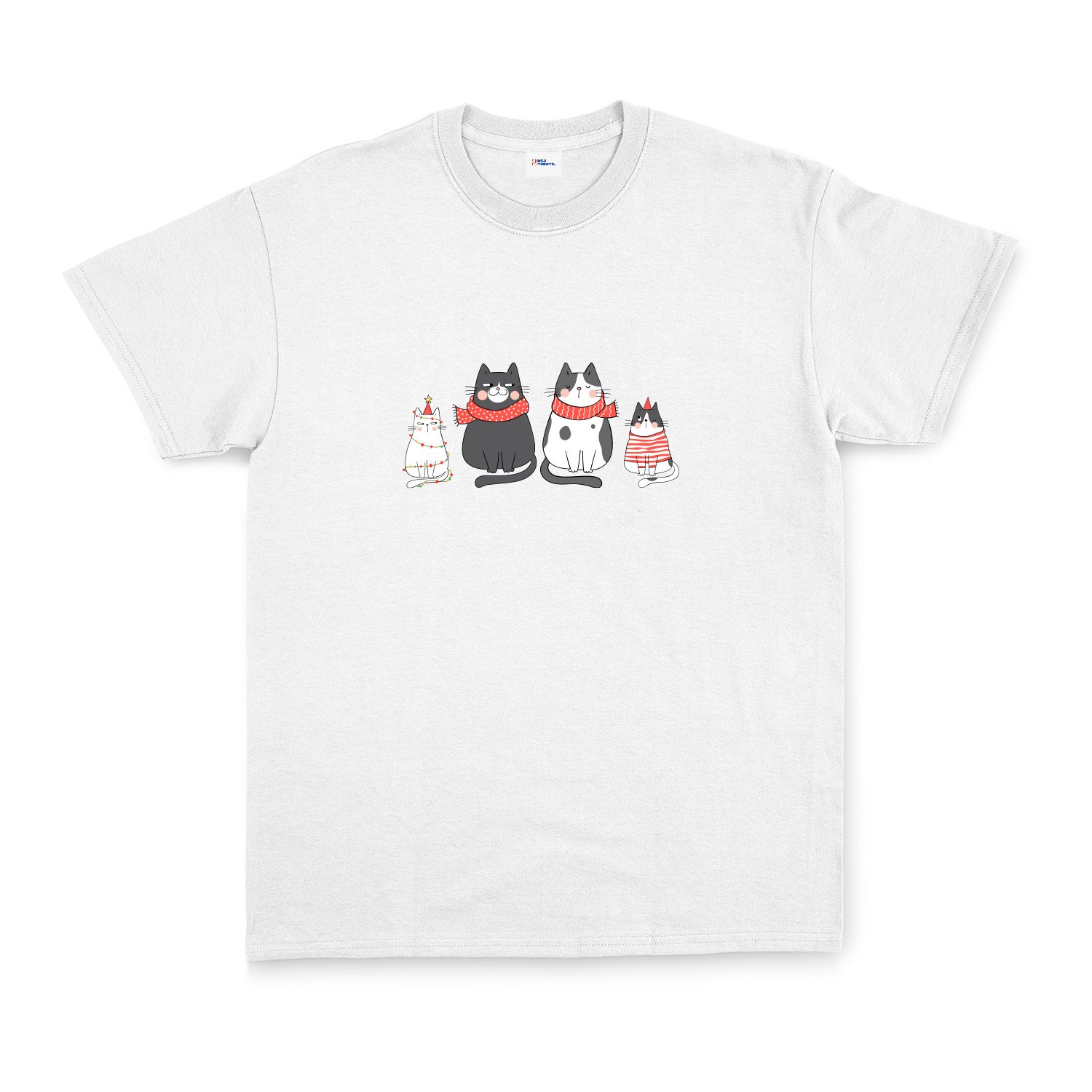 Cat Family Tişört XXL - Beyaz