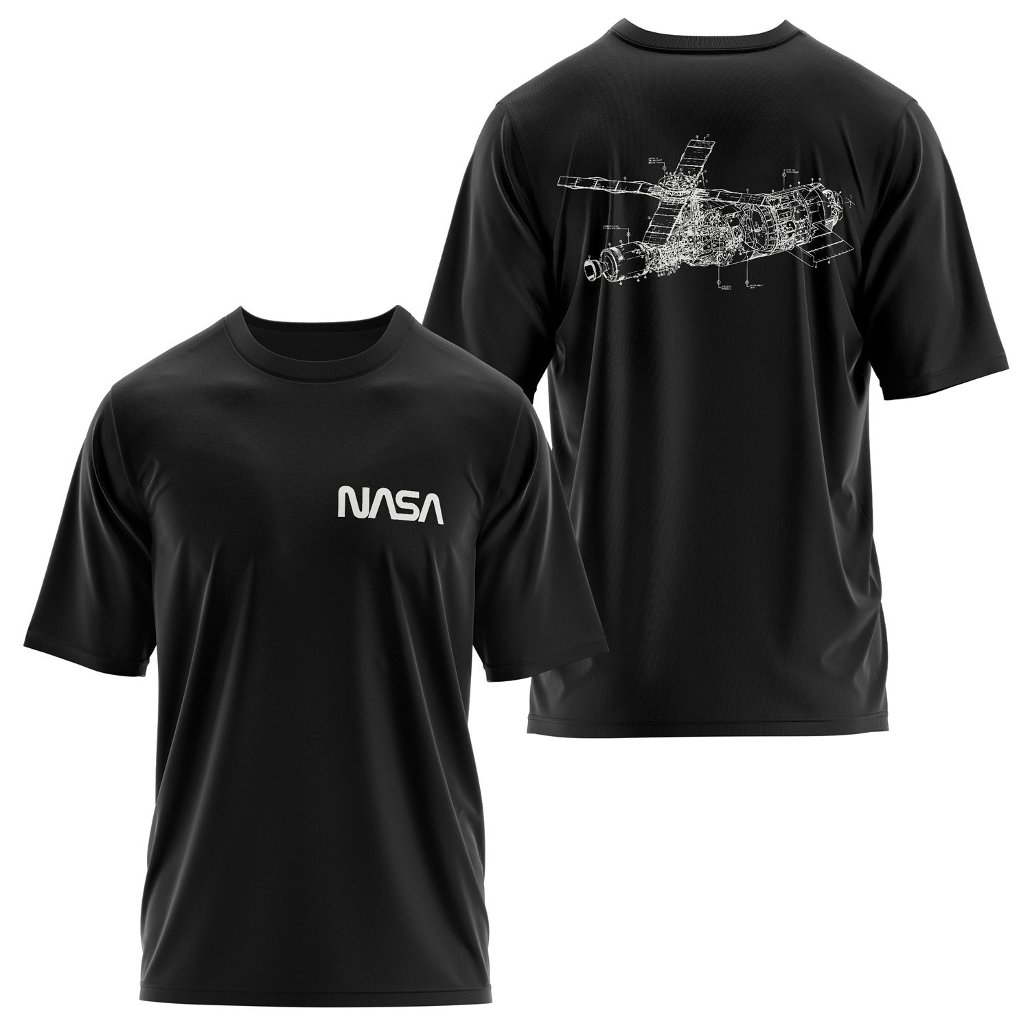 NASA Retro Mechanisms Graphic v2.0 Oversize Tişört