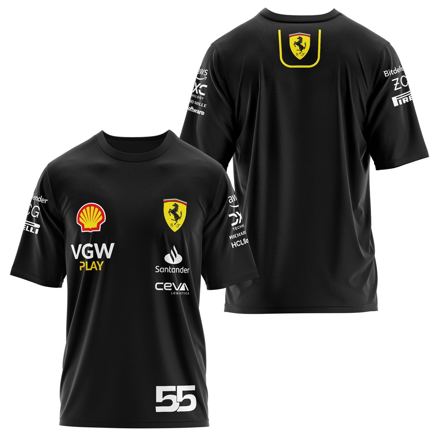 Scuderia Ferrari 2024 Carlos Sainz 55 Driver Edition Oversize Tişört