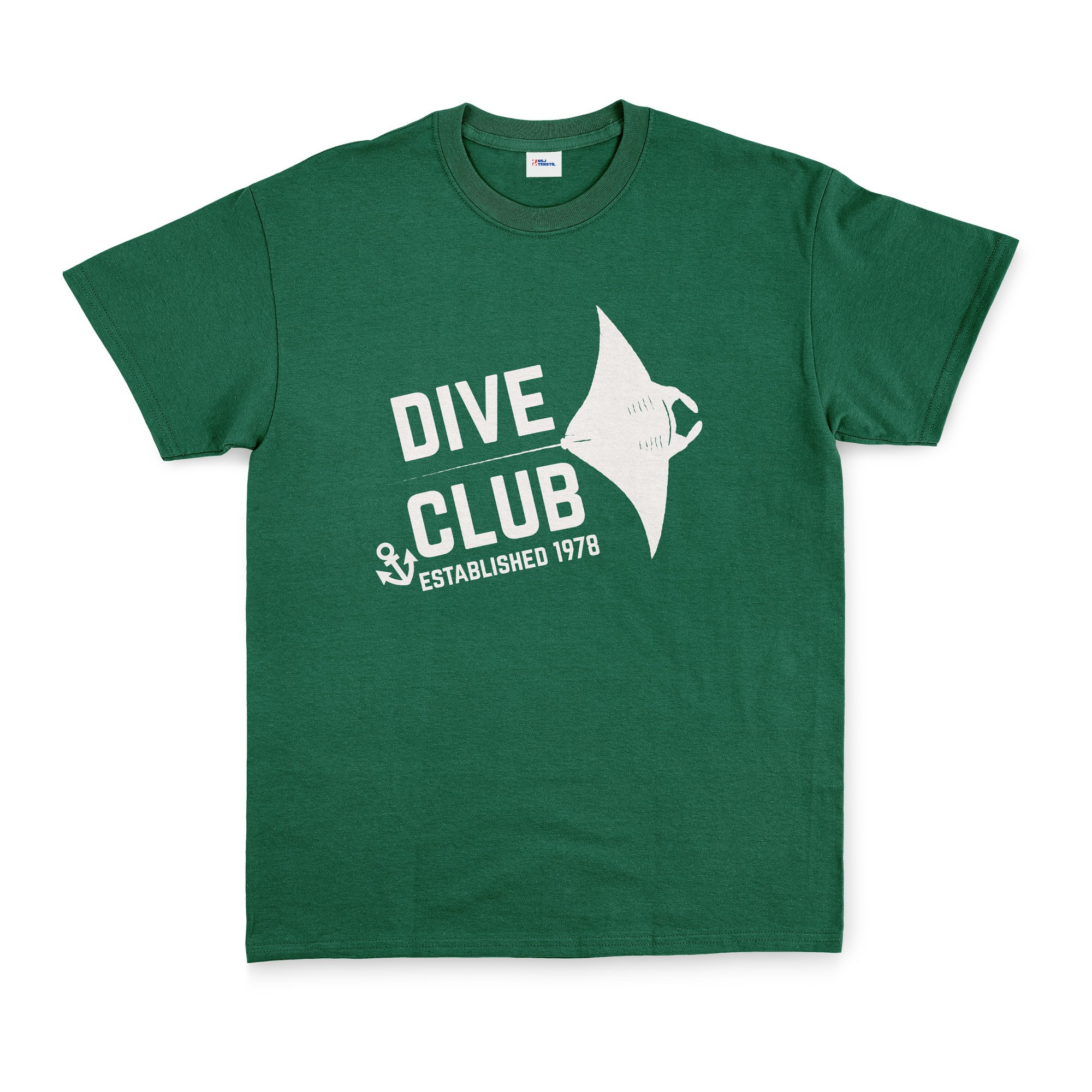 Dive Club Tişört XL - Nefti Yeşili