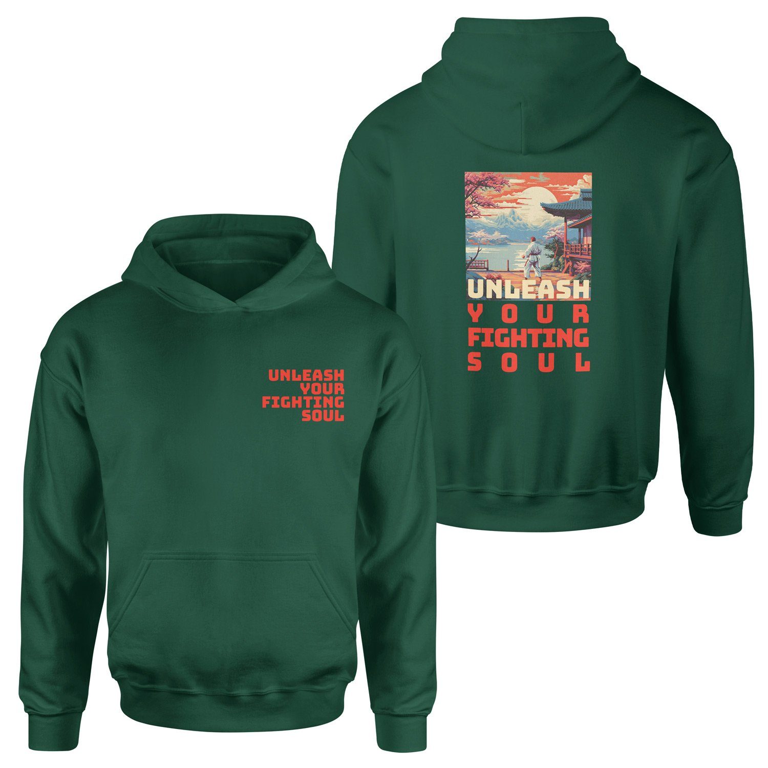 Unleash Your Fighting Soul | Karate Man Hoodie S - Nefti Yeşili