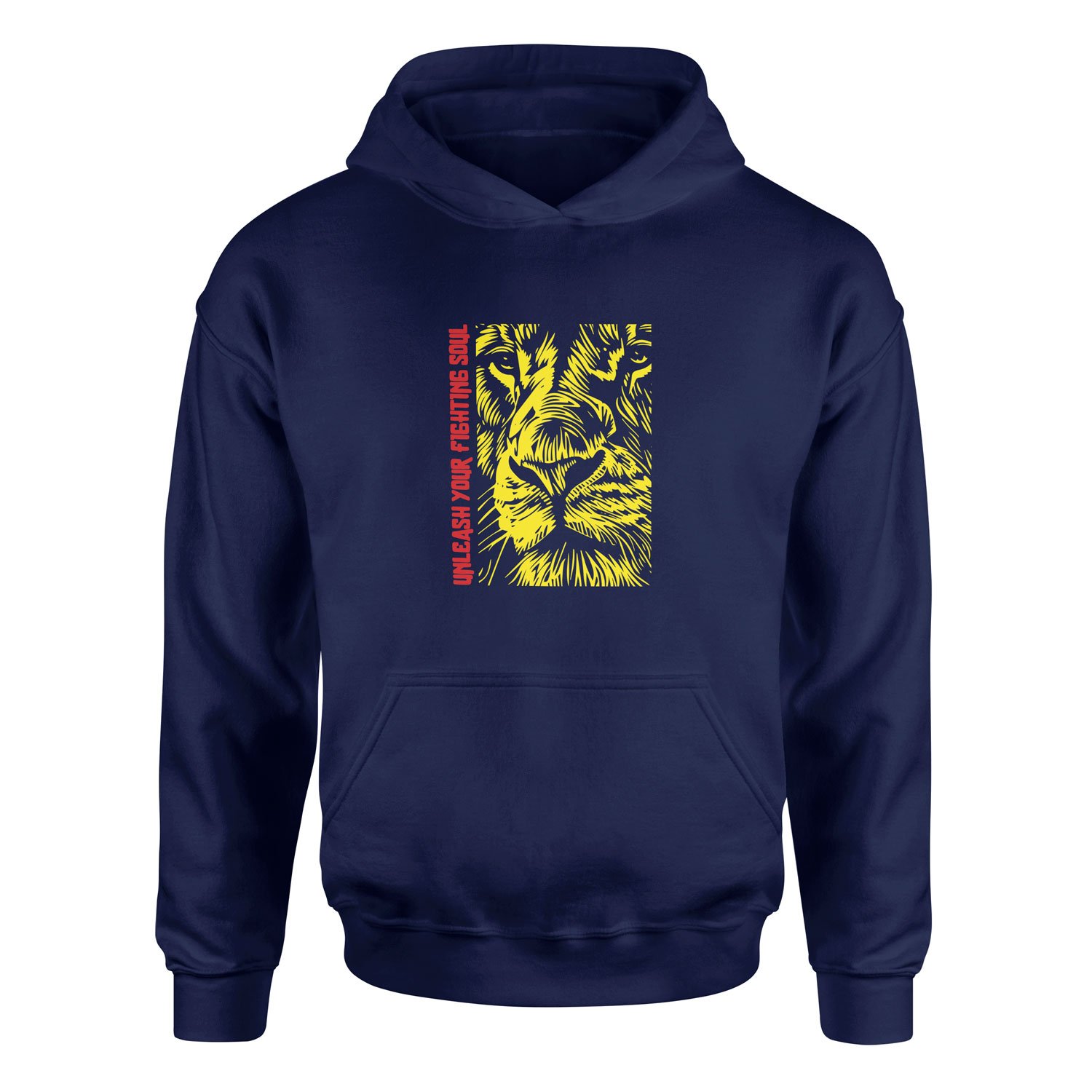 Unleash Your Fighting Soul | Lion II Hoodie XL - İndigo Mavisi