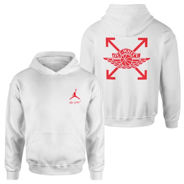 Air Jordan OFF Hoodie S - Beyaz