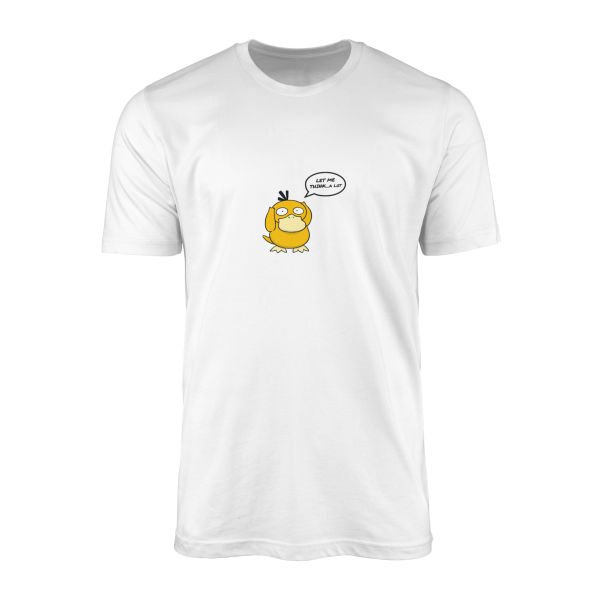 Let Me Think… A Lot | Psyduck Tişört L - Beyaz
