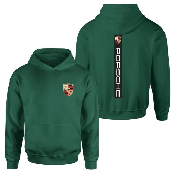 Porsche V Graphic Black Hoodie L - Nefti Yeşili
