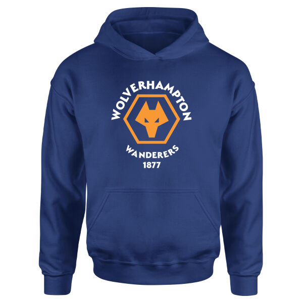 Wolverhampton Wanderers Shield Hoodie S - İndigo Mavisi