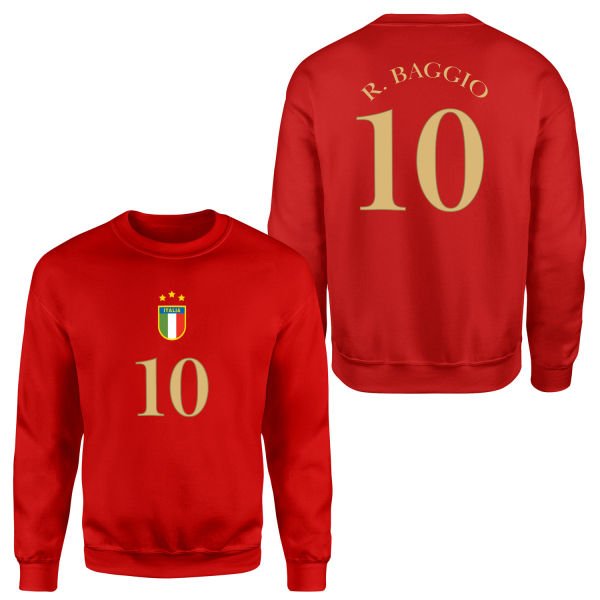Roberto Baggio 10 Forma Sweatshirt L - Kırmızı