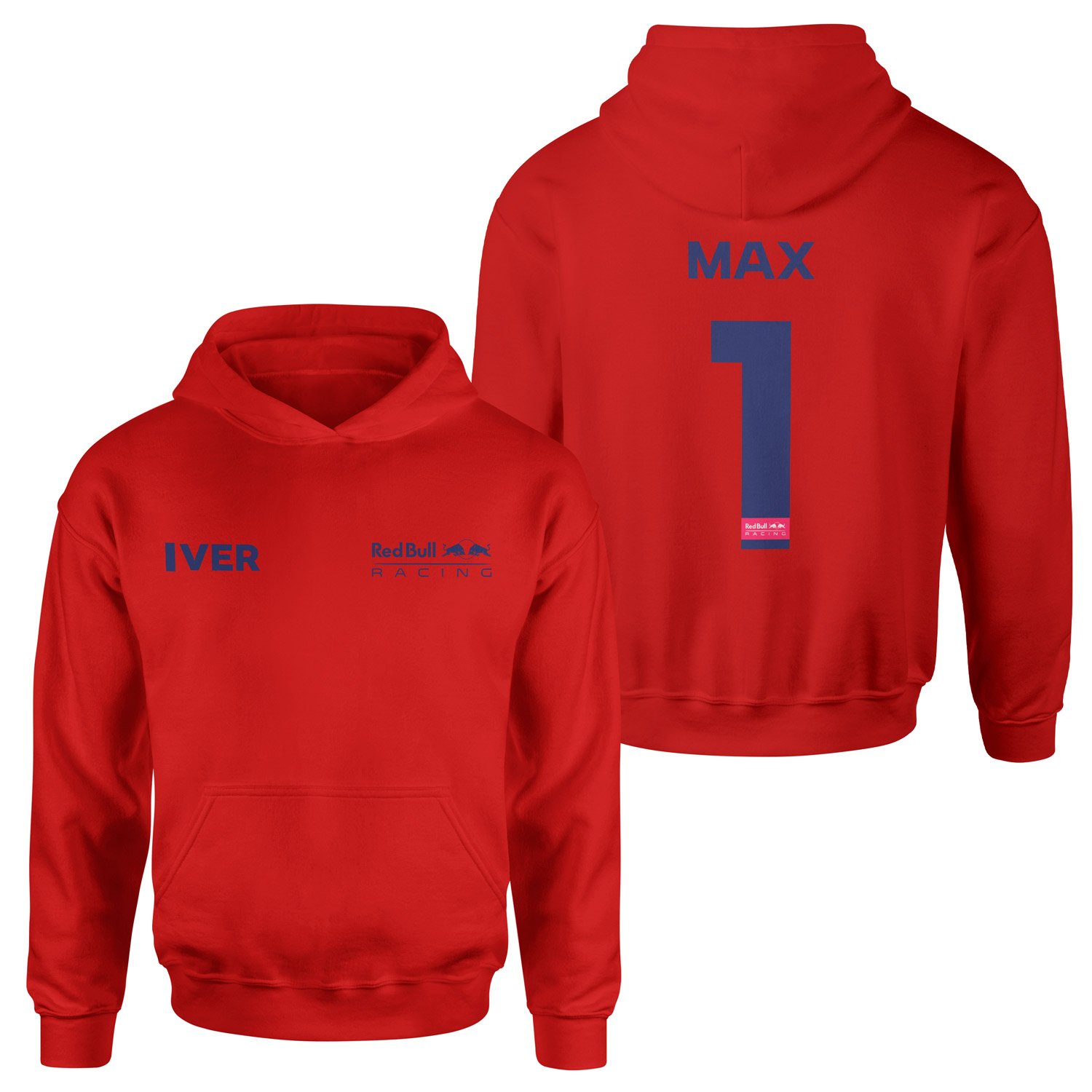 Max Verstappen Red Bull Racing Blue #1 Hoodie S - Kırmızı