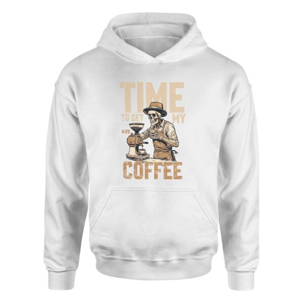 Time to Get My Coffee Hoodie L - Beyaz