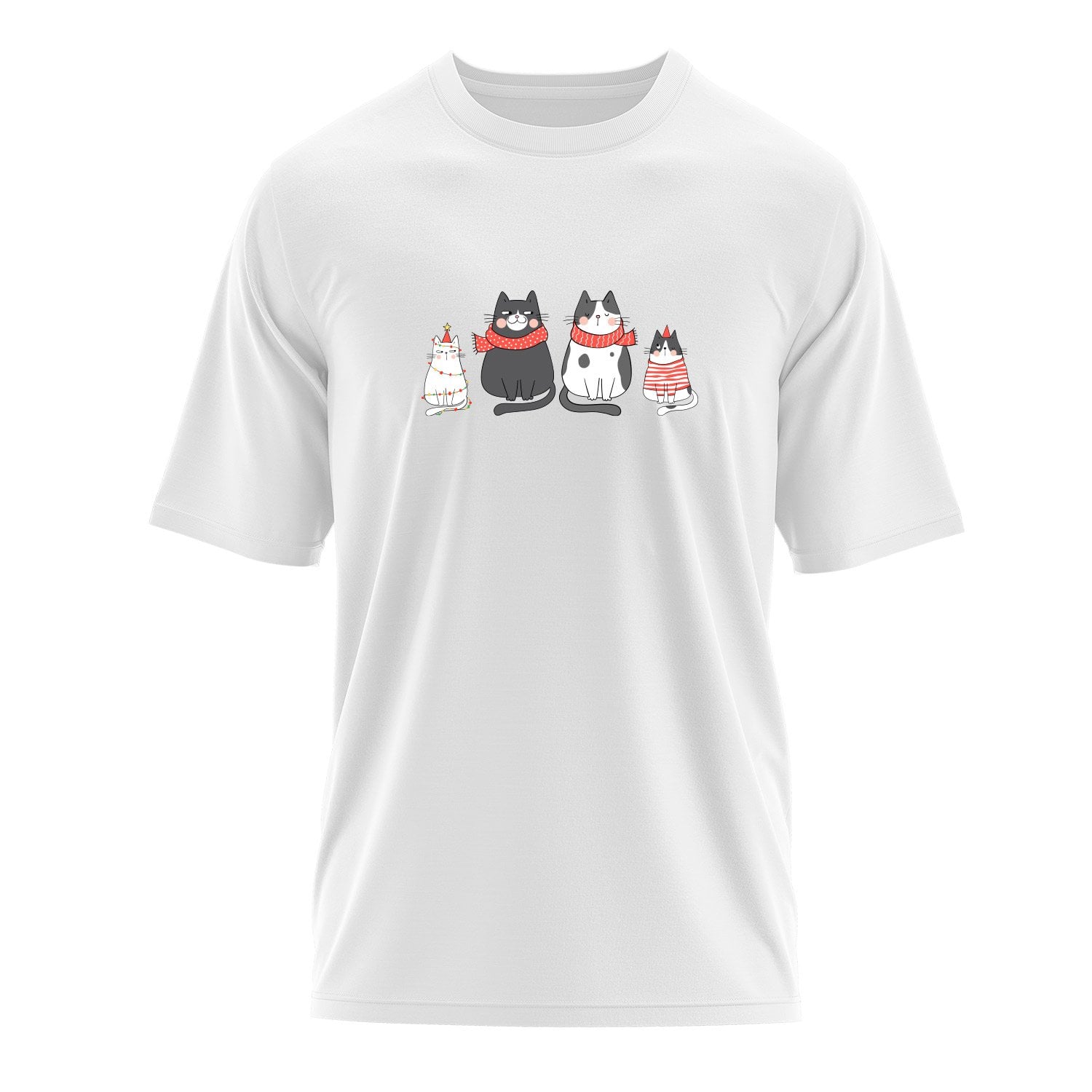 Cat Family Oversize Tişört M - Beyaz