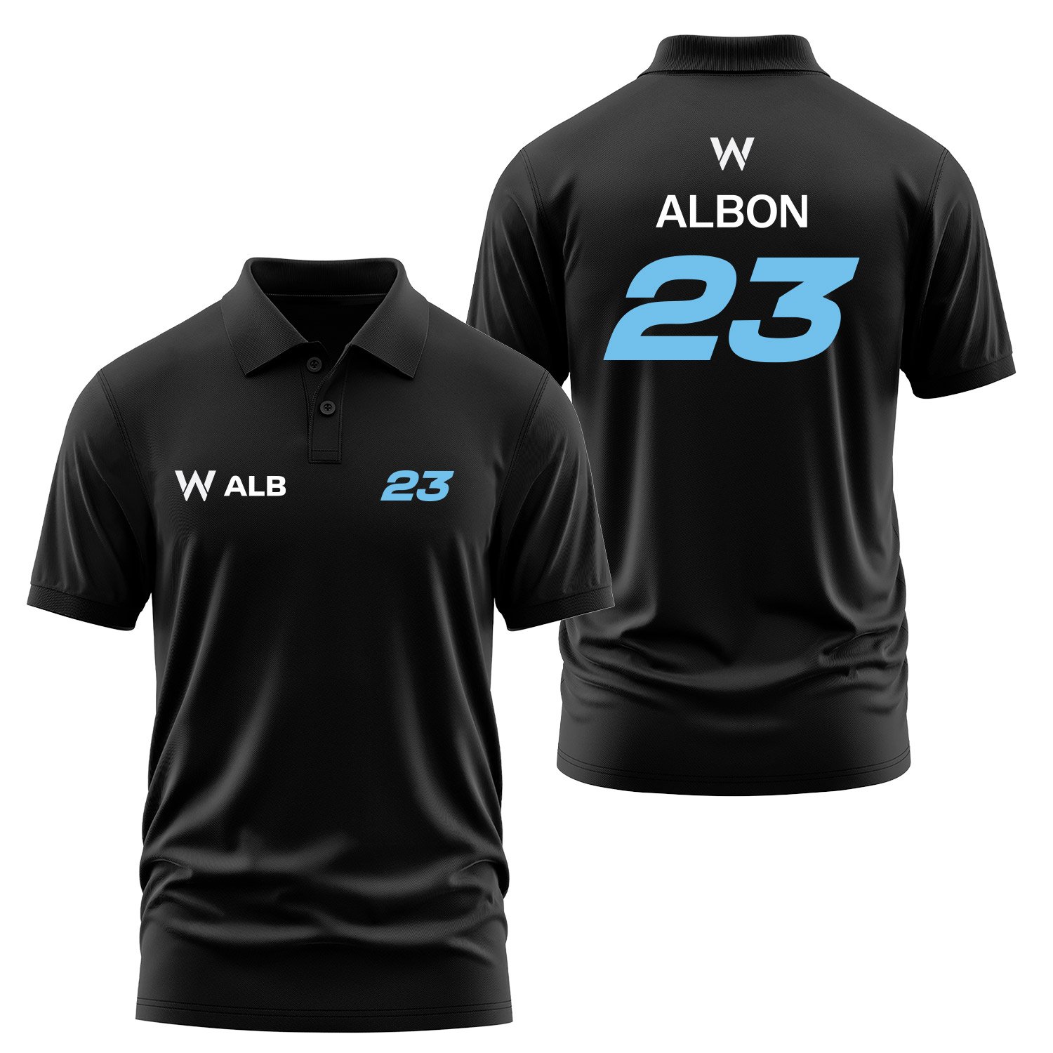 Alexander Albon 23 Driver Basic Polo Tişört XXL - Siyah