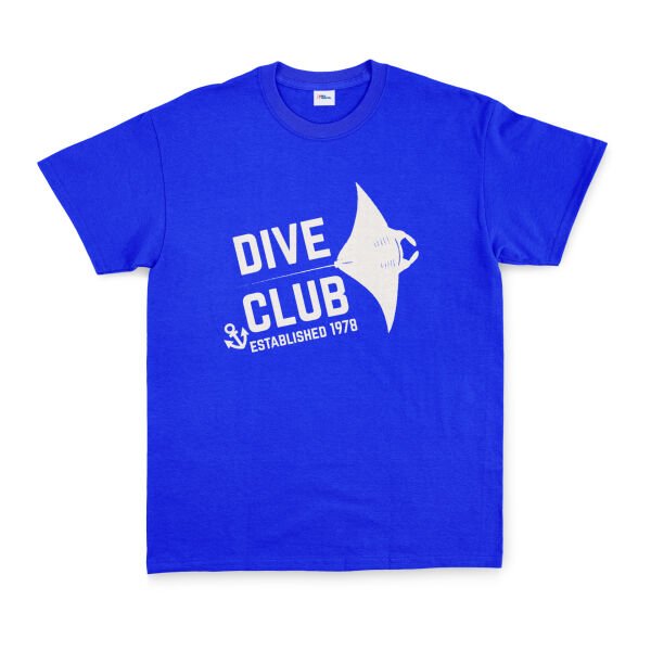 Dive Club Tişört L - Mavi