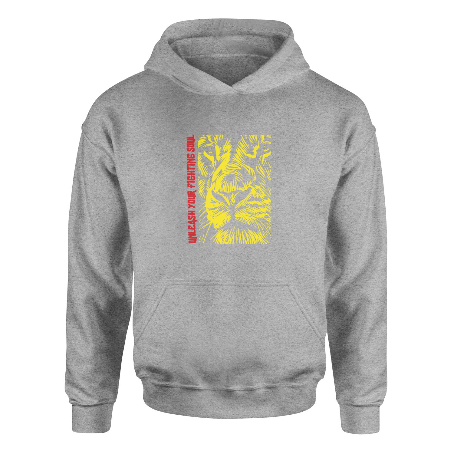 Unleash Your Fighting Soul | Lion II Hoodie M - Gri