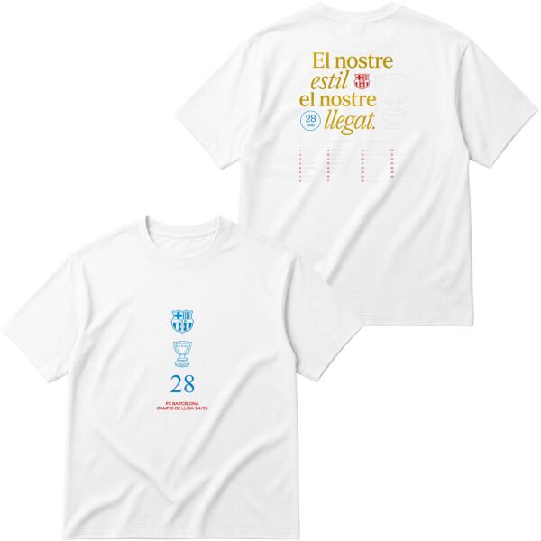 Barcelona Champions 25 Oversize Tişört S - Beyaz