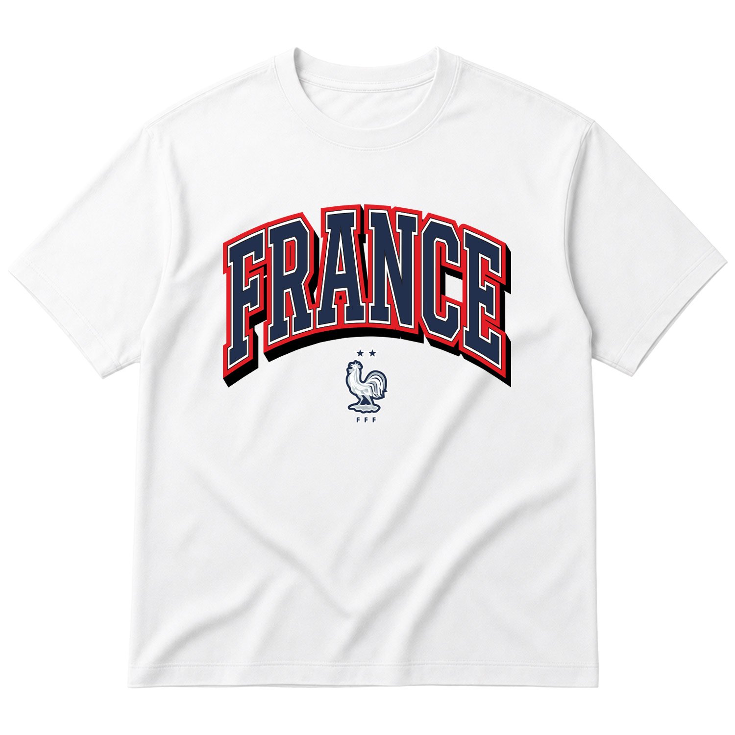 Fransa 2026 Varsity Oversize Tişört XL - Beyaz