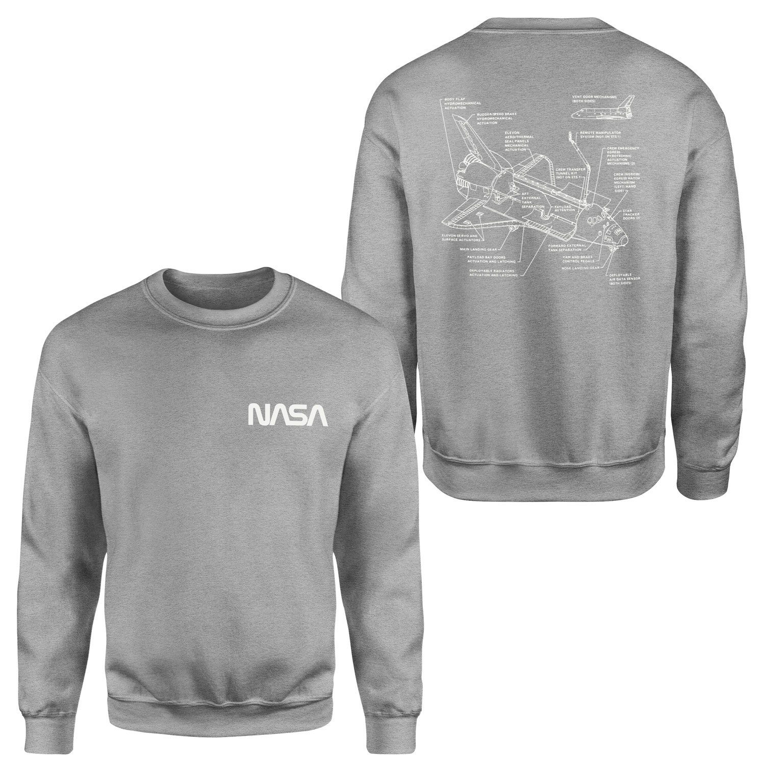 NASA Retro Mechanisms Graphic v1.0 Sweatshirt S - Gri