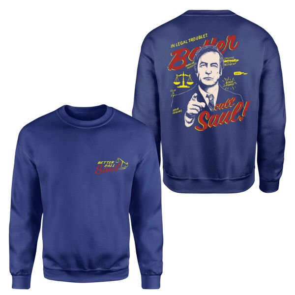 Call Saul Goodman | Better Call Saul Sweatshirt M - İndigo Mavisi