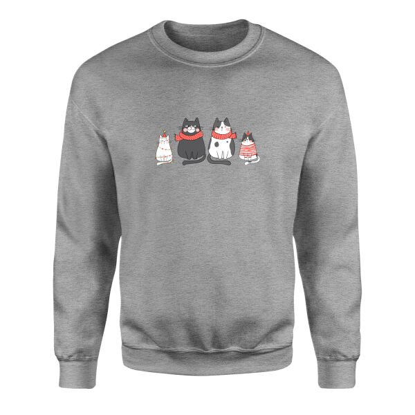 Cat Family Sweatshirt M - Gri