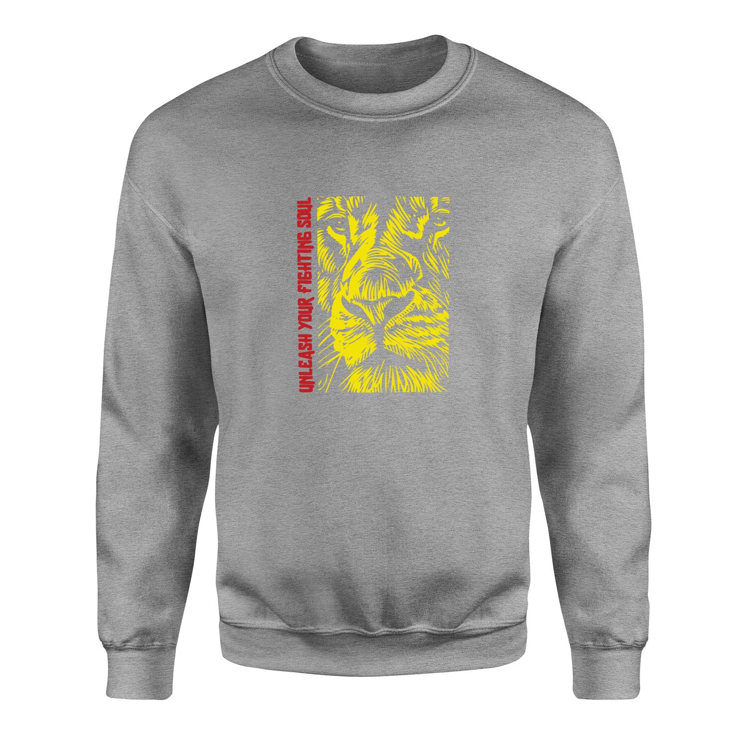 Unleash Your Fighting Soul | Lion II Sweatshirt M - Gri